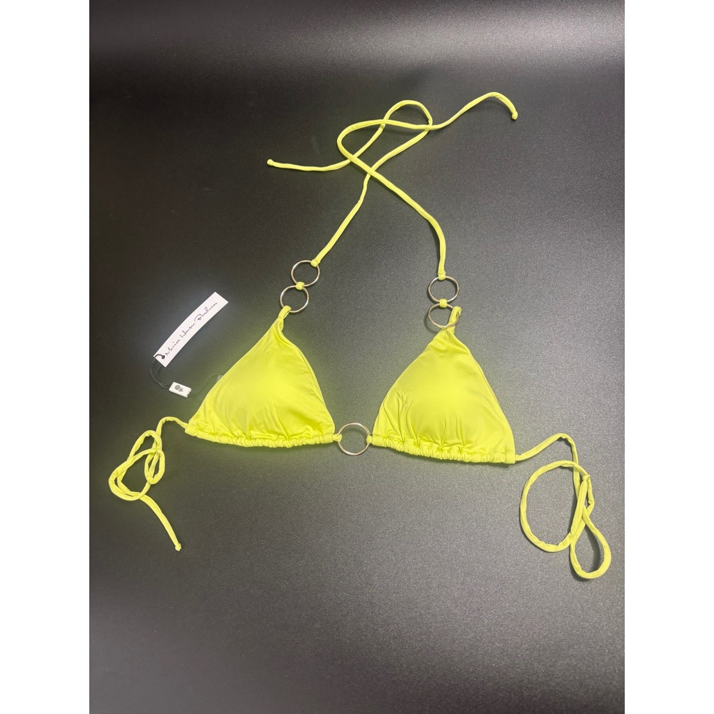 Monica Hansen Beachwear NWT Iconic Bikini Top Rings Daiquiri Green Small